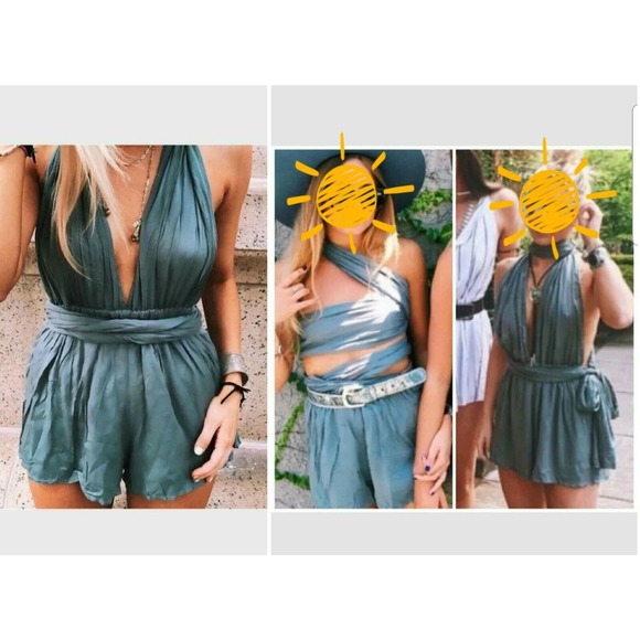 ONE WAY LF STORES "MULTI-LOOKS & STYLE" ONE-PIECE SHORTALLS SHORTS ROMPER $152 M - Picture 12 of 12